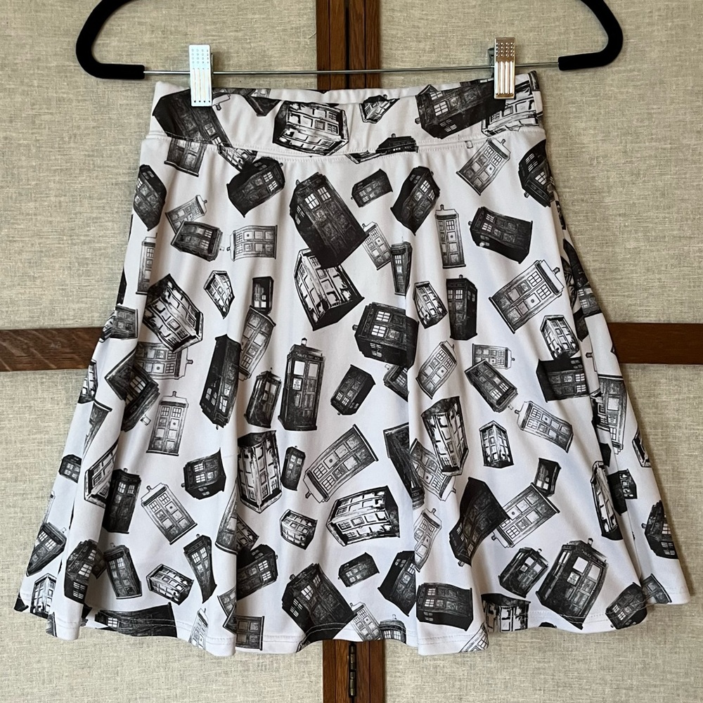 Doctor Who Her Universe Tonal Tardis Skater Style Skirt - Medium
